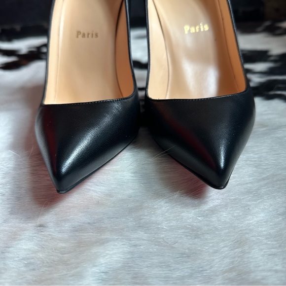 Christian Louboutin Black Leather Pigalle Follies 100mm Heels 39 - Picture 8 of 10